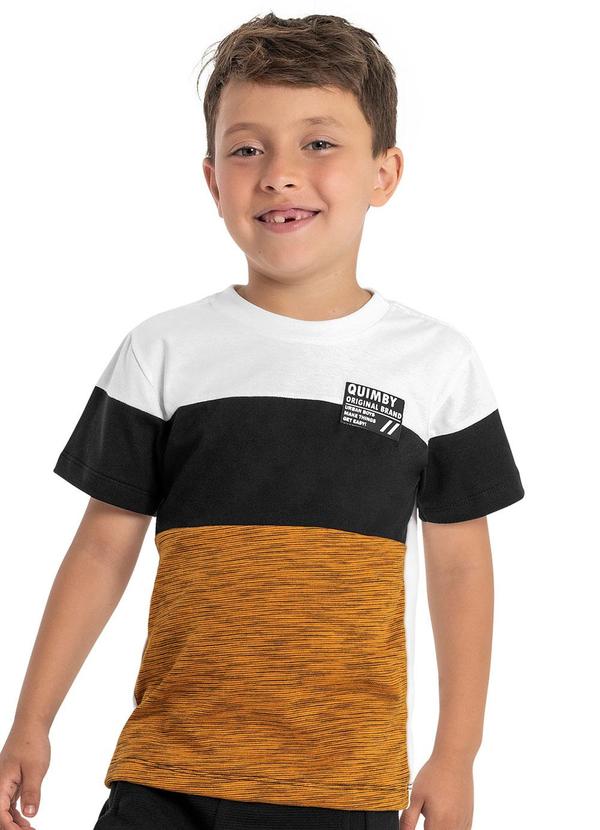 Quimby - Camiseta Infantil Menino Meia Malha Branco