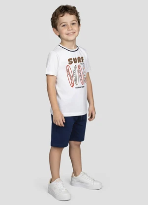 Reirex - Camiseta Infantil Menino Meia Malha Branco - REIREX
