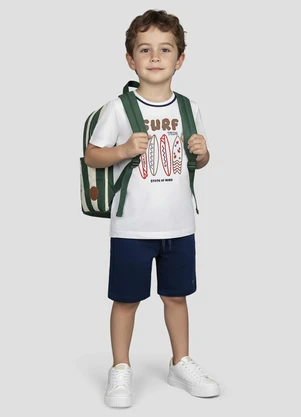 Reirex - Camiseta Infantil Menino Meia Malha Branco - REIREX