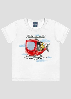 Reirex - Camiseta Infantil Menino Meia Malha Branco - REIREX