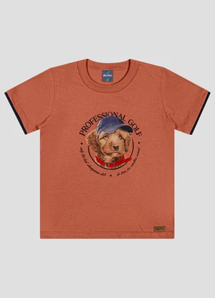 Reirex - Camiseta Infantil Menino Meia Malha Laranja - REIREX