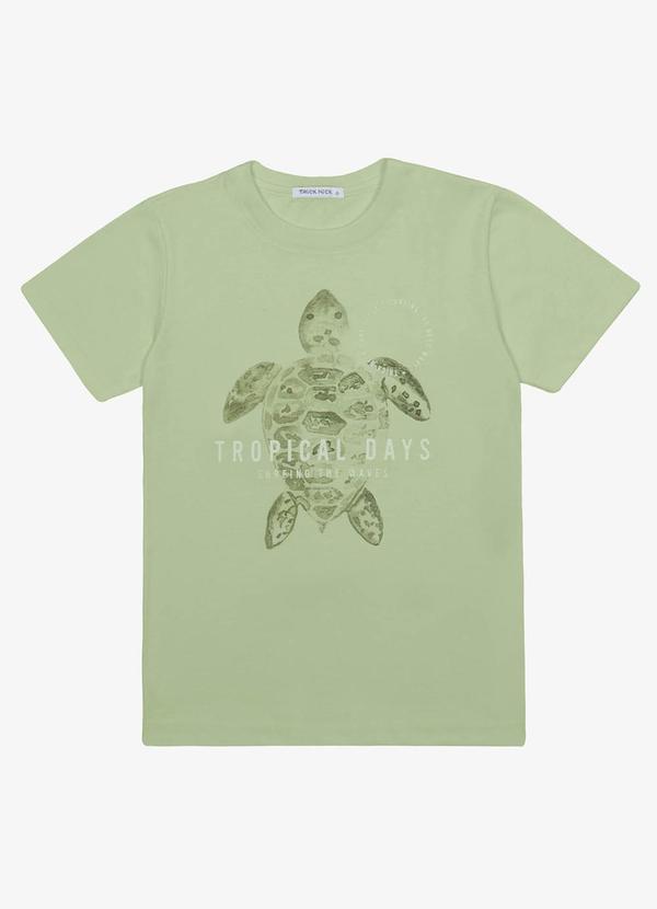 Trick Nick - Camiseta Infantil Menino Meia Malha Verde