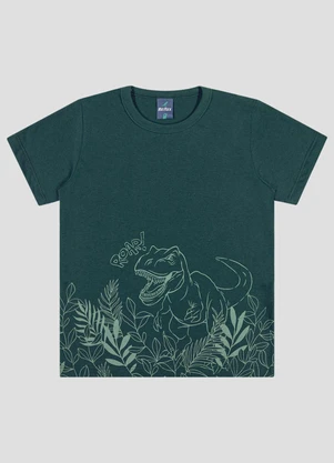 Reirex - Camiseta Infantil Menino Meia Malha Verde - REIREX