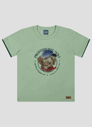 Reirex - Camiseta Infantil Menino Meia Malha Verde - REIREX