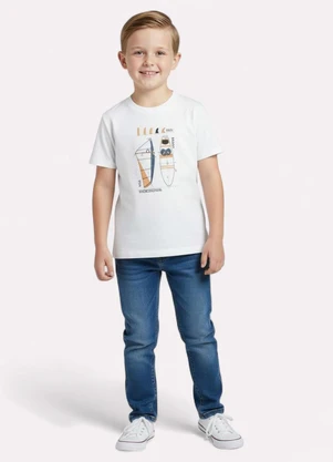 Kyly - Camiseta Infantil Menino Praia Off White - KYLY