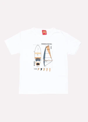 Kyly - Camiseta Infantil Menino Praia Off White - KYLY