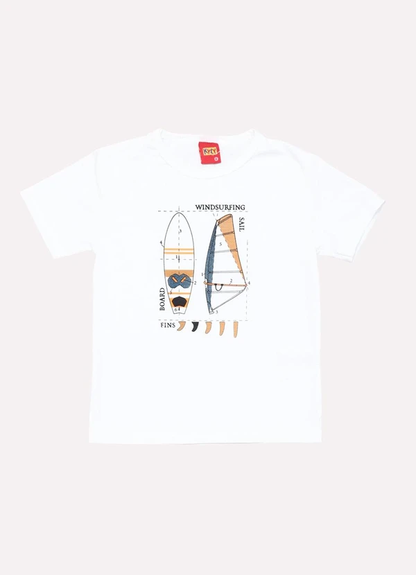 Kyly - Camiseta Infantil Menino Praia Off White 2