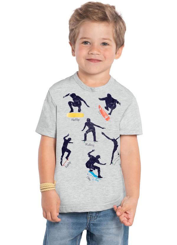 Kyly - Camiseta Infantil Menino Skate Cinza