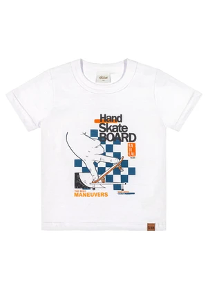 Camiseta Infantil Menino Skate Elian (Branco) - ELIAN