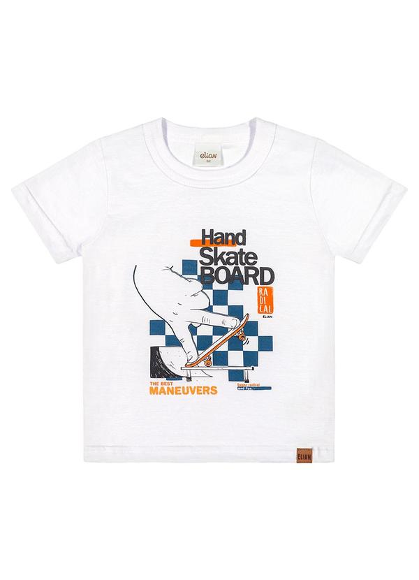 Elian - Camiseta Infantil Menino Skate Elian Branco