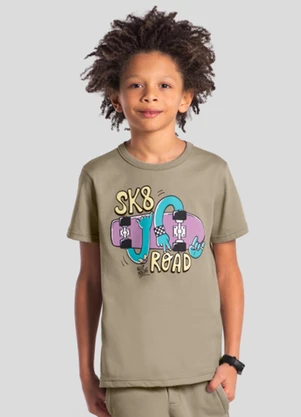 Brandili - Camiseta Infantil Menino Skate Marrom - BRANDILI