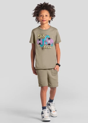 Brandili - Camiseta Infantil Menino Skate Marrom - BRANDILI