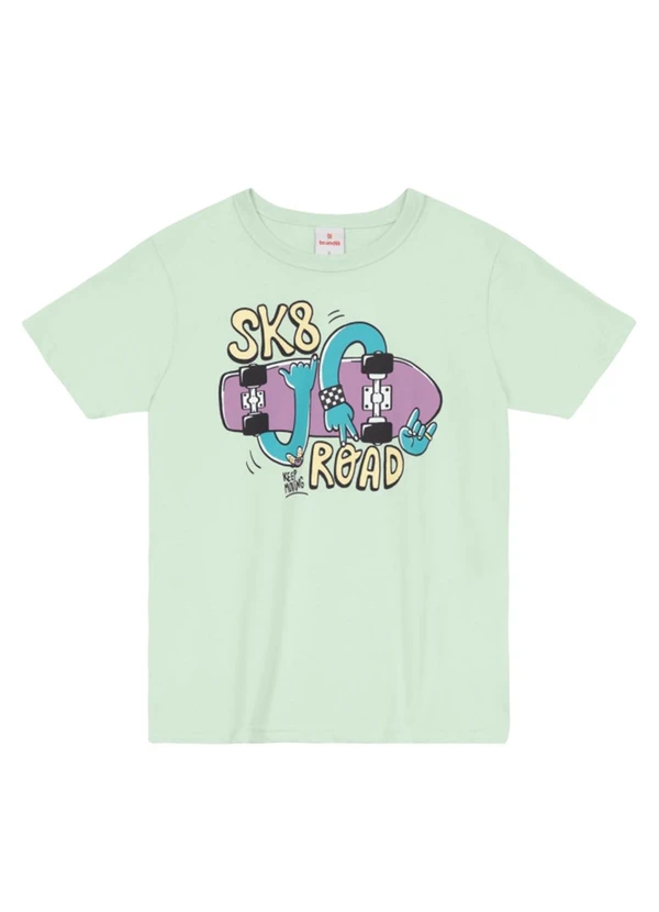 Brandili - Camiseta Infantil Menino Skate Verde