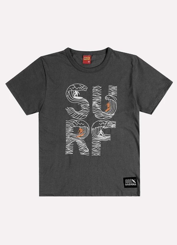 Kyly - Camiseta Infantil Menino Surf Cinza