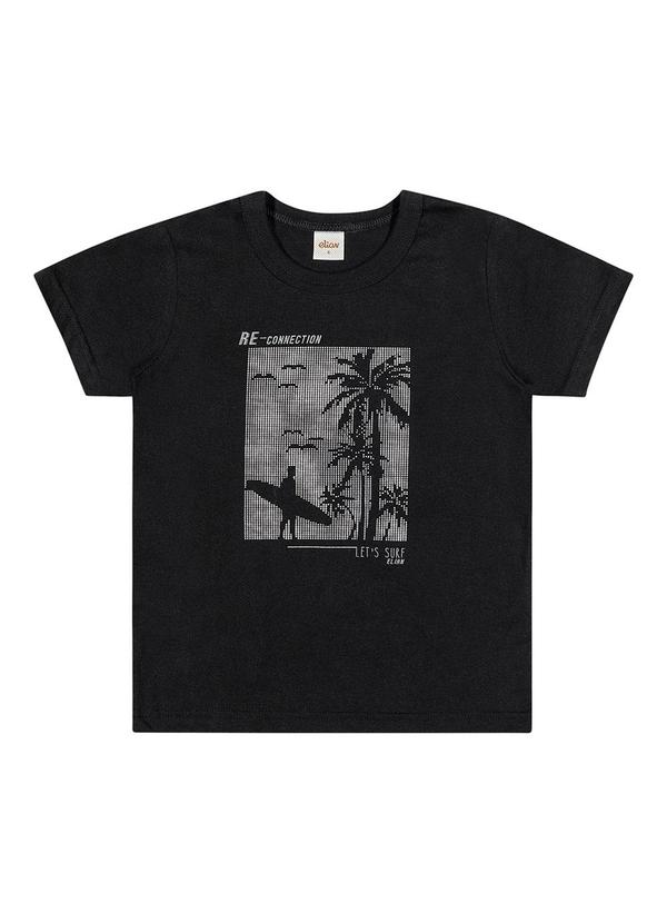 Elian - Camiseta Infantil Menino Surf Elian Preto