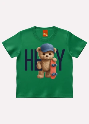 Kyly - Camiseta Infantil Menino Ursinho Verde - KYLY