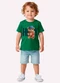 Kyly - Camiseta Infantil Menino Ursinho Branco - variação: Verde