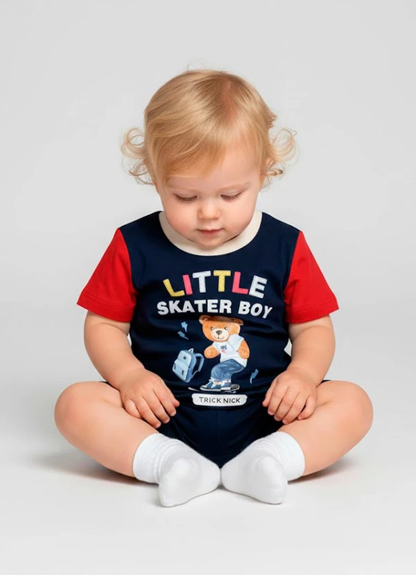 Trick Nick - Camiseta Infantil Menino Urso Azul