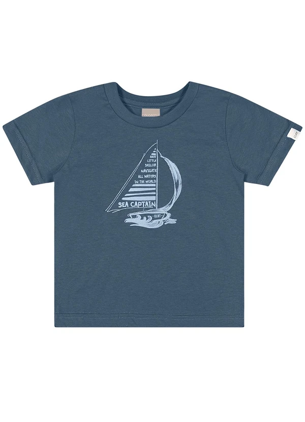 Colorittá - Camiseta Infantil Menino Veleiro Azul