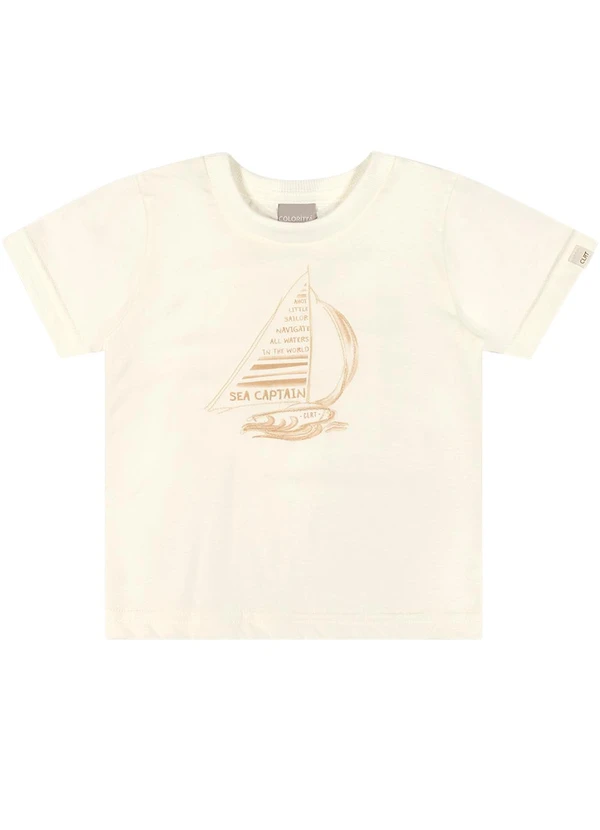 Colorittá - Camiseta Infantil Menino Veleiro Bege 3