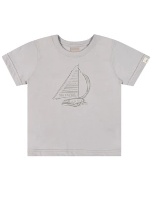 Colorittá - Camiseta Infantil Menino Veleiro Cinza - COLORITTÁ
