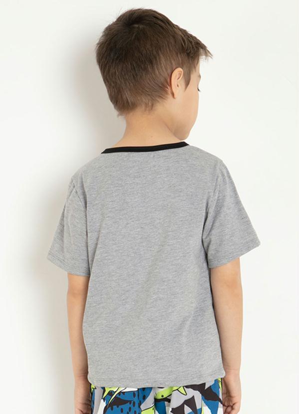 Queima Estoque - Camiseta Infantil Mescla com Bolso Estampado 2