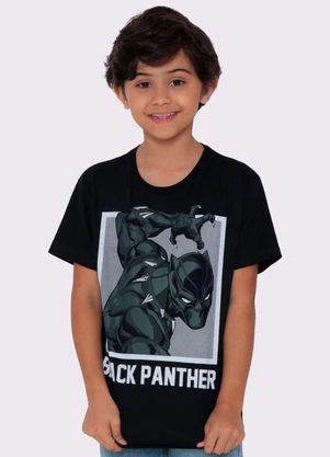 Torra - Camiseta Infantil Pantera Negra Vingadores Preta - TORRA