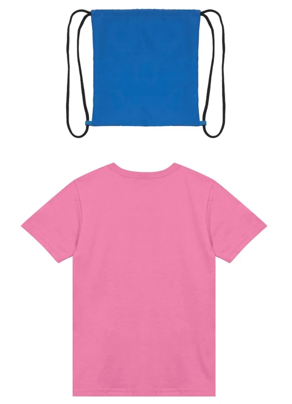 Brandili - Camiseta Infantil Stitch com Bolsa Rosa 6