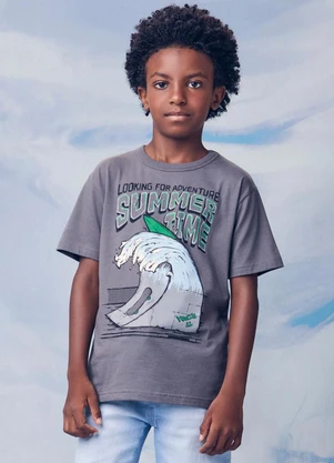 Youccie - Camiseta Infantil Summer Time Cinza - YOUCCIE