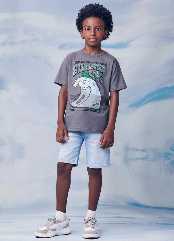 Youccie - Camiseta Infantil Summer Time Cinza 3