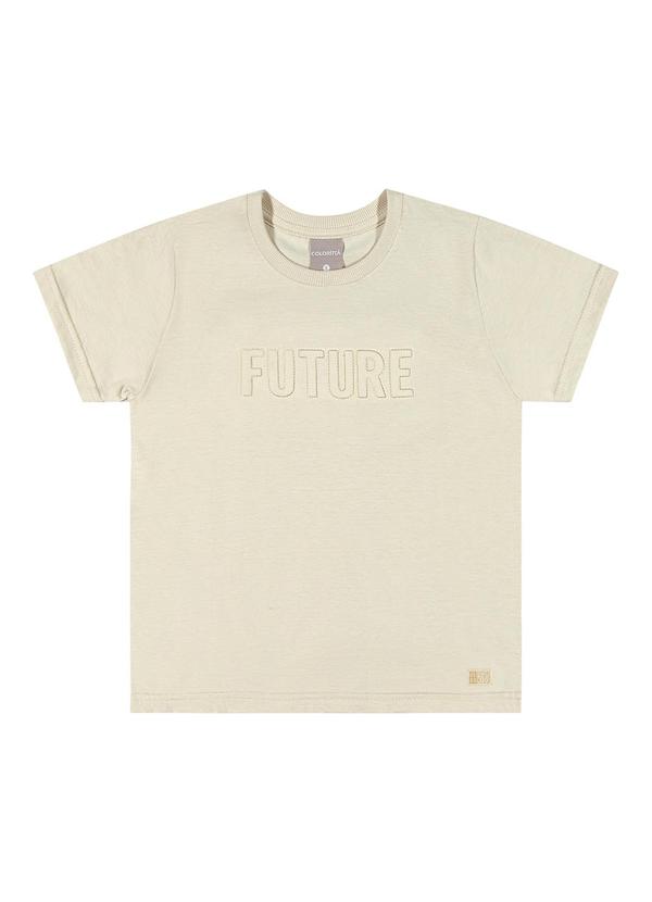 Colorittá - Camiseta Infantil Texto Futurista Colorittá Bege