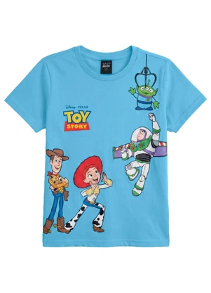 Brandili - Camiseta Infantil Unissex em Meia Malha Azul - BRANDILI