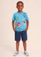 Brandili - Camiseta Infantil Unissex em Meia Malha Azul - variação: Azul