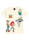 Brandili - Camiseta Infantil Unissex em Meia Malha Azul - variação: Bege