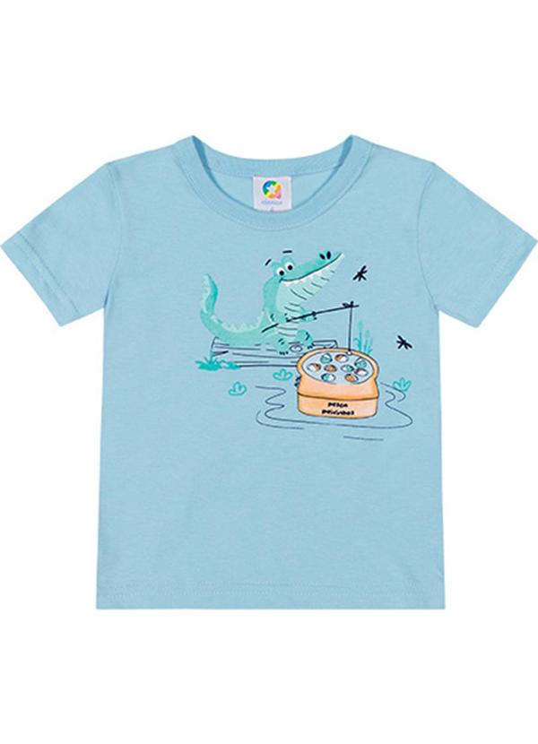 Alenice - Camiseta Jacaré Pescador Menino Azul 1