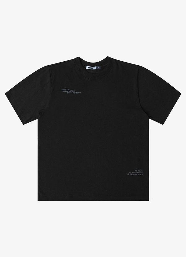 Minty - Camiseta Juvenil em Malhão Masculina Preto 3