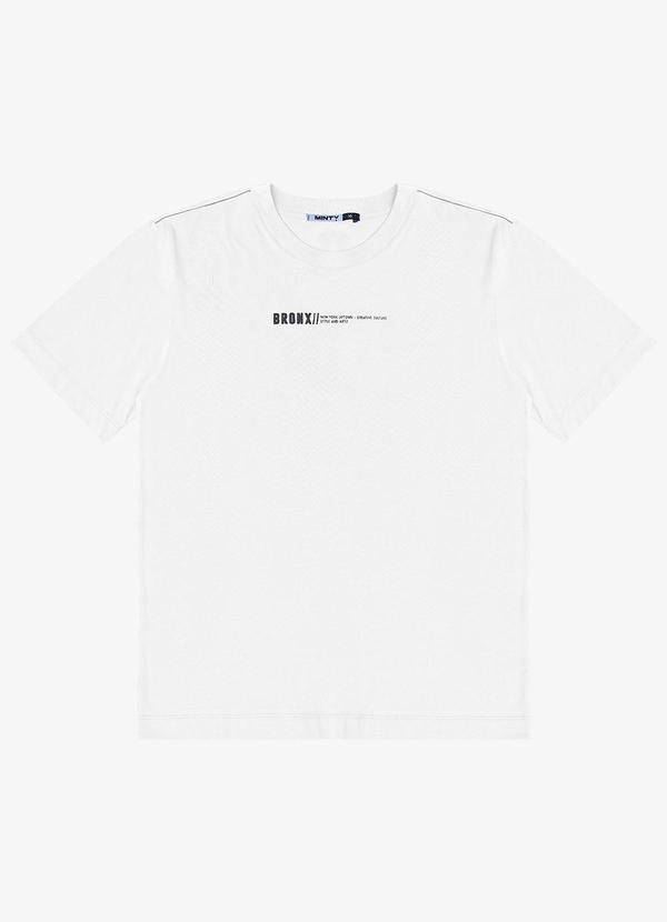 Minty - Camiseta Juvenil em Meia Malha Masculina Branco