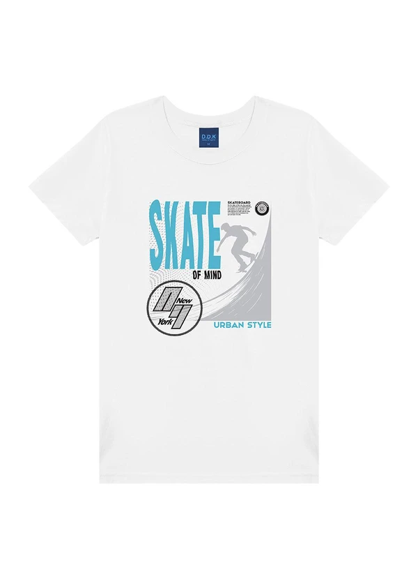 Ddk - Camiseta Juvenil Estampa Skate Of Mind Branco