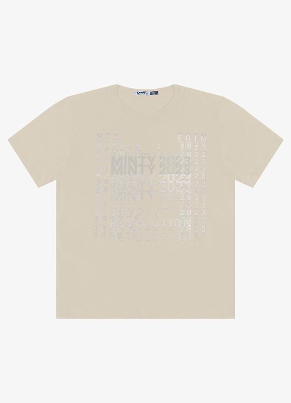 Minty - Camiseta Juvenil Estampada Masculina Bege