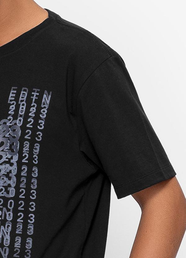 Minty - Camiseta Juvenil Estampada Masculina Preto 3