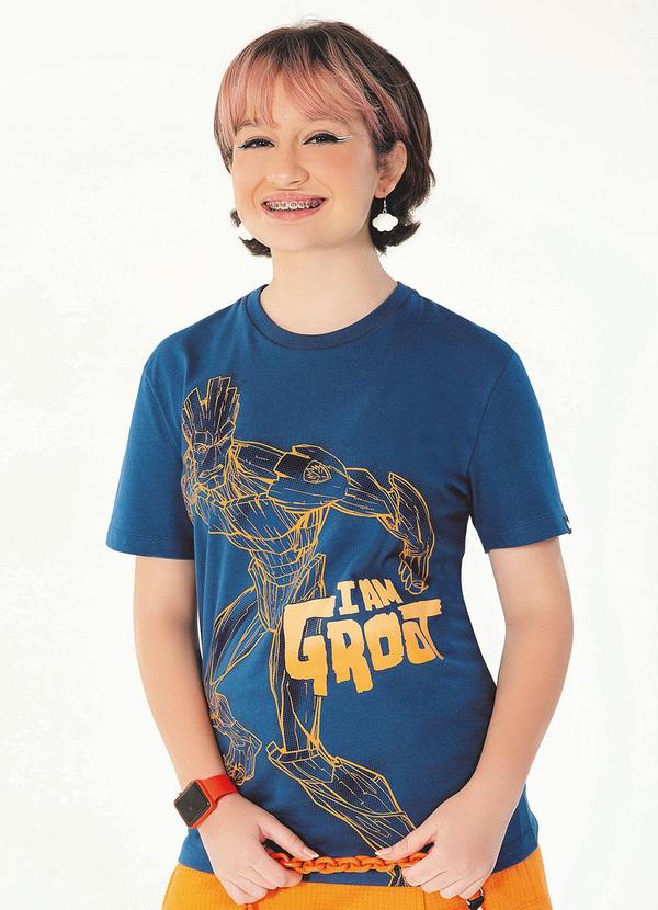 Marvel - Camiseta Juvenil Groot Azul