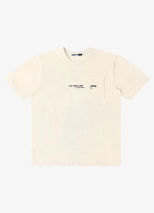 Minty - Camiseta Juvenil Malhão Flamê Masculina Bege - MINTY