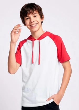 Torra - Camiseta Juvenil Manga Curta com Capuz Branca - TORRA