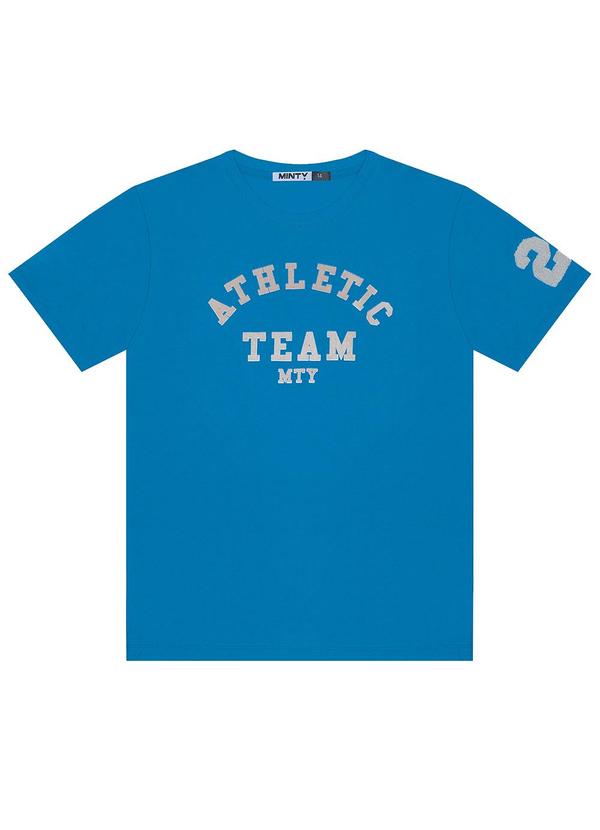 Minty - Camiseta Juvenil Masculina em Meia Malha Azul