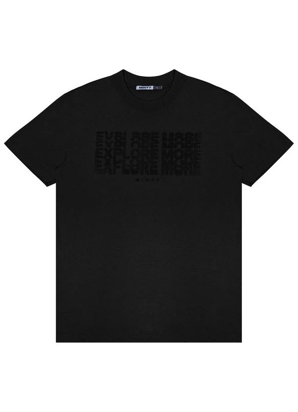 Minty - Camiseta Juvenil Masculina em Meia Malha Preto