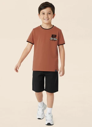 Malwee Kids - Camiseta Keep Going em Malha Terracota - MALWEE KIDS