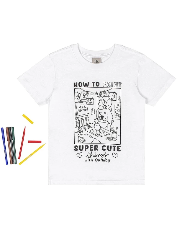 Quimby - Camiseta Kit Canetinhas Pintar Quimby Branco 5