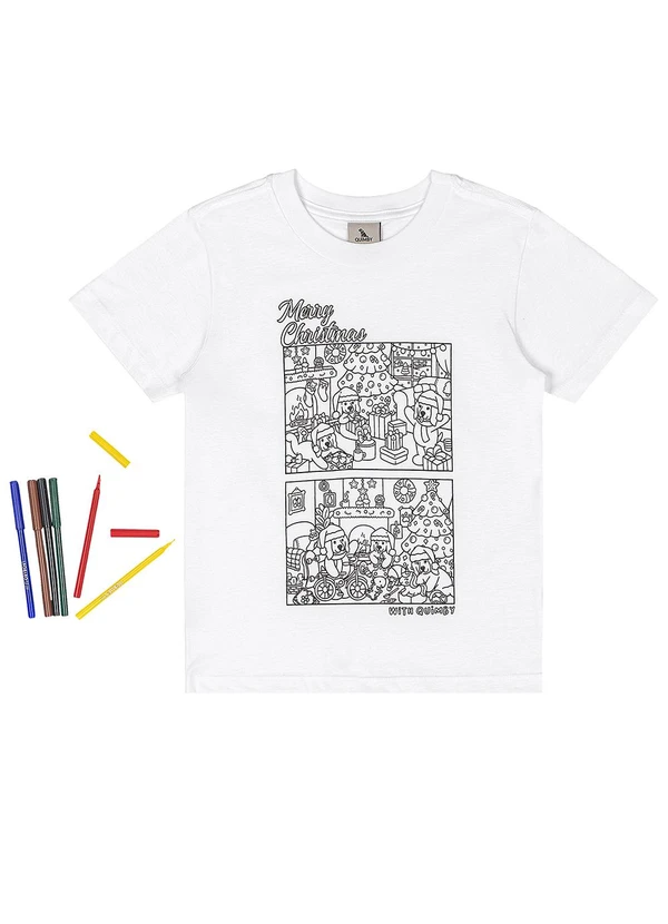 Quimby - Camiseta Kit Canetinhas Pintar Branco 5