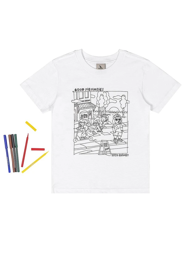 Quimby - Camiseta Kit Canetinhas Pintar Branco 5