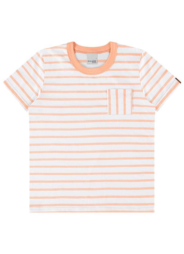 Malwee Kids - Camiseta Laranja Claro Listrada em Malha Menino 3